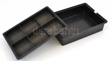 Bakelit kassza betét, 2 külön darabból álló, aprópénznek és bankjegyeknek, km 9279 jelzéssel, enyhén...