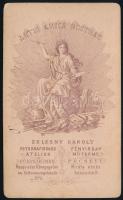 cca 1872 Pécs Zelesny Károly (1848-1913) fényirday (!) műtermében készült, vizitkártya méretű vintag...