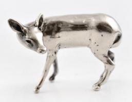 Ezüst(Ag) miniatűr őz, jelzés nélkül, 2,5×3,5 cm, nettó: 16,2 g