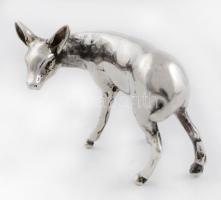 Ezüst(Ag) miniatűr őz, jelzés nélkül, 2,5×3,5 cm, nettó: 16,2 g