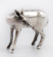 Ezüst(Ag) miniatűr őz, jelzés nélkül, 2,5×3,5 cm, nettó: 16,2 g