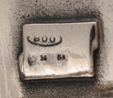 Ezüst(Ag) miniatűr biciklis kocsi, jelzett, 10×4 cm, nettó: 65,4 g