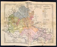 cca 1900 Heves megye térképe, Franklin Társulat, javított, 24x32 cm