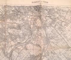 1910 Budapest und Tétény katonai térképe, 1:75.000, kiadja: K. u. k. Militärgeographisches Institut,...