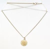 Ezüst(Ag) nyaklánc, shamballa függővel, jelzett, h: 40 cm, bruttó: 5,2 g