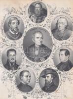 1854 Egri hírességek, Eger város életében fontos szerepet játszó emberek kőnyomatos portréja. Pyrker...