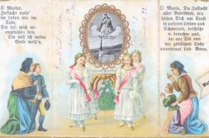 cca 1890 Csipkés litho szentkép üvegezett keretben. Keret mérete 28x23 cm