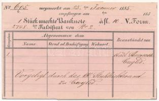 1847. 10G "Privilegirte Oesterreichische National Bank" korabeli hamisítványa a bevonásáró...