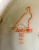 Orosz porcelán lány, kézzel festett, jelzett, kis kopásnyomokkal, m: 12 cm