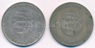 1947. 5Ft Ag "Kossuth" (2x) T:3 patina Adamo F8.1