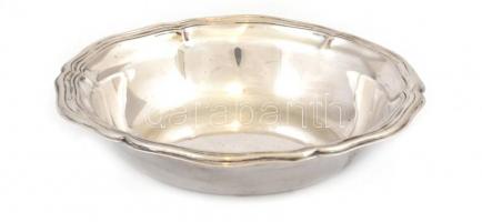 Ezüst(Ag) kínáló tálka, jelzett, d: 13 cm, nettó: 63,6 g