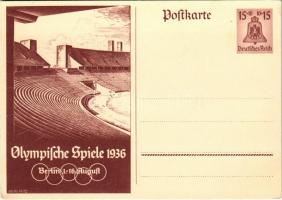 1936 Olympische Spiele Berlin / XI Olympiad / Summer Olympics, Olympic Games in Berlin advertising card. 10+15 Ga. s: Georg Fritz (EK)