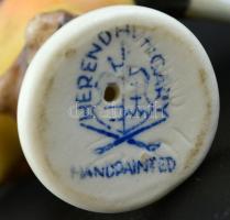 Herendi porcelán madár, jelzett, kézzel festett, kopásnyomokkal, m: 4,5 cm