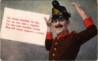 1921 Ide nézzen mindenki, kit illet / WWI Austro-Hungarian K.u.K. military, soldier in need of beer. O.K.W. 408. (EK)