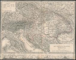 cca 1873-1878 Osztrák-Magyar Monarchia térképe, körbevágott, 20x25 cm