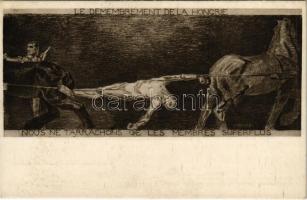 Magyarország földarabolása ciklus I. képe: "Mi csak a fölösleges végtagjait szakgatjuk le!" Kiadja Magyarország Területi Épségének Védelmi Ligája / Dismemberment of Hungary. We are only tearing off the superfluous limbs! Hungarian irredenta propaganda. Trianon s: Unghváry Sándor