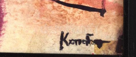 Kondor jelzéssel: Női portré. Akvarell, papír, üvegezett fa keretben, 24x30 cm