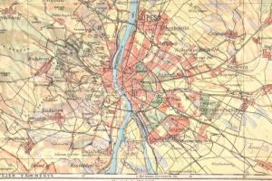 cca 1900-1910 Budapest és környéke, a Visegrádi szoros térképe, 1:75.000, Bp., Magyar Földrajzi Inté...