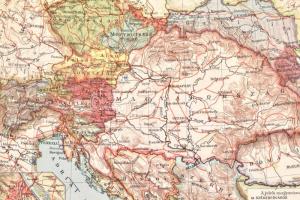 cca 1900-1910 Magyarország és Ausztria politikai térképe, 1:5.000.000, Bp., Magyar Földrajzi Intézet...