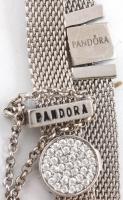 Ezüst(Ag) Reflexion karkötő, charmokkal, Pandora jelzéssel, h: 18,5 cm, bruttó: 19,9 g