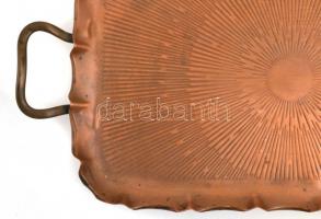 Réz füles reggeliző tálca 30x17,5 cm