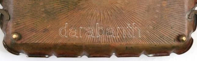 Réz füles reggeliző tálca 30x17,5 cm