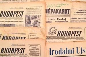 1954-1957 Vegyes újság tétel, 9 db: Esti Budapest 1956. júl. 21.,6 p.; Esti Budapest 1956. júl. 27.,...