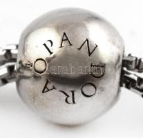 Ezüst(Ag) kék kövekkel díszített karkötő, állítható hosszúság, Pandora jelzéssel, max. h: 21 cm, bru...