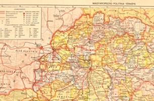 1939 Magyarország politikai térképe, 1:2.500.000, M. Kir. Honvéd Térképészeti Intézet, kartonra kasí...