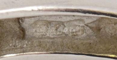 Ezüst(Ag) extravagáns gyűrű, színes kövekkel, jelzett, méret: 54, bruttó: 8,2 g