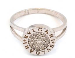 Ezüst(Ag) gyűrű, Bulgari jelzéssel, méret: 54, bruttó: 2,5 g