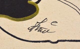 Szász jelzéssel: Női arcok. Vegyes technika, papír, sérült (szakadásokkal), 13,5x20 cm