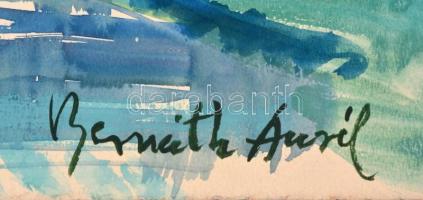 Bernáth jelzéssel: Patak. Akvarell, papír, sarkaiban ragasztás nyomaival, 29,5x41,5 cm