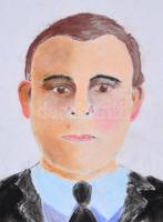 Vörös jelzéssel: Férfi portré. Kréta, papír, 42x29,5 cm
