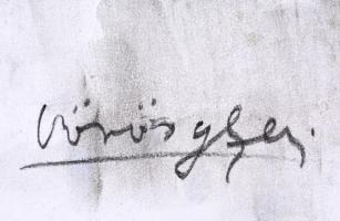 Vörös jelzéssel: Férfi portré. Kréta, papír, 42x29,5 cm