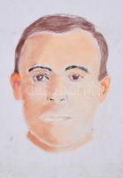 Vörös jelzéssel: Férfi portré. Kréta, papír, 42x29,5 cm