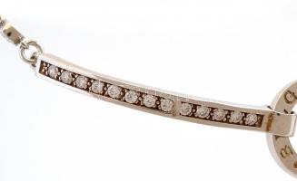 Ezüst(Ag) karkötő, kövekkel, Bulgari jelzéssel, max. h: 19 cm, bruttó: 12,1 g