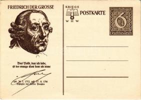 Friedrich der Grosse / Frederick the Great, King of Prussia. NSDAP German Nazi Party propaganda card, swastika, 6+4 Ga.