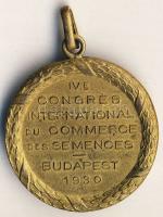1930. "Nemzetközi Vetőmag Kongresszus-Budapest" aranyozott emlékérem T:2