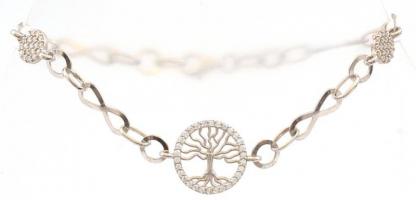 Ezüst(Ag) életfás karkötő, jelzett, h: 17,5 cm, bruttó: 4,4 g