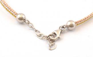 Ezüst(Ag) aranyozott karperec, jelzett, 5,5×5,5 cm, nettó: 7,9 g