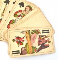 cca 1910 Piatnik tarokk kártyapaklik, 2 pakli, 42+42 laposak, kék és piros hátlapokkal, de kártyabél...