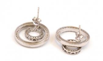 Ezüst(Ag) dupla karikás fülbevalópár, Pandora jelzéssel, d: 2 cm, bruttó: 3,8 g