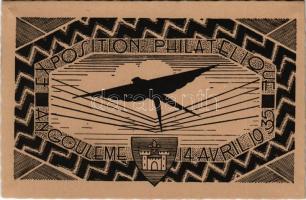 Angouleme, Exposition Philatelique 14. Avril 1935 / French Philatelic Exposition advertising card + So. Stpl.