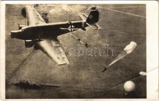 1944 Junkers Ju 52 Flugzeug (?) / WWII German military aircraft with paratroopers. photo (EB)