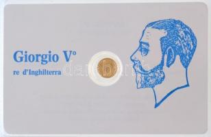 DN "V. György" modern mini Au pénz, lezárt, eredeti műanyag tokban (0.333) T:BU ND "George V" Au modern mini Au coin in sealed plastic case (0.333) C:BU