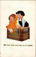1918 You may pack your duds in my trunk. Children romantic art postcard. T.P. & Co. Series 799-7. (EK)