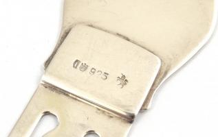 Ezüst(Ag) baglyos könyvjelző, jelzett, h: 12 cm, nettó: 14,9 g
