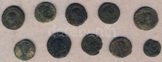 Római Császárság 10db kisbronz T:vegyes