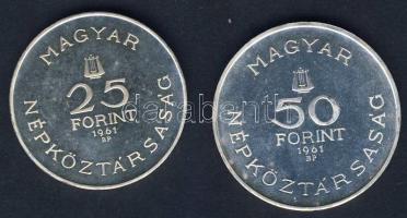 1961. 25Ft Ag + 50Ft Ag "Bartók Béla" T:P